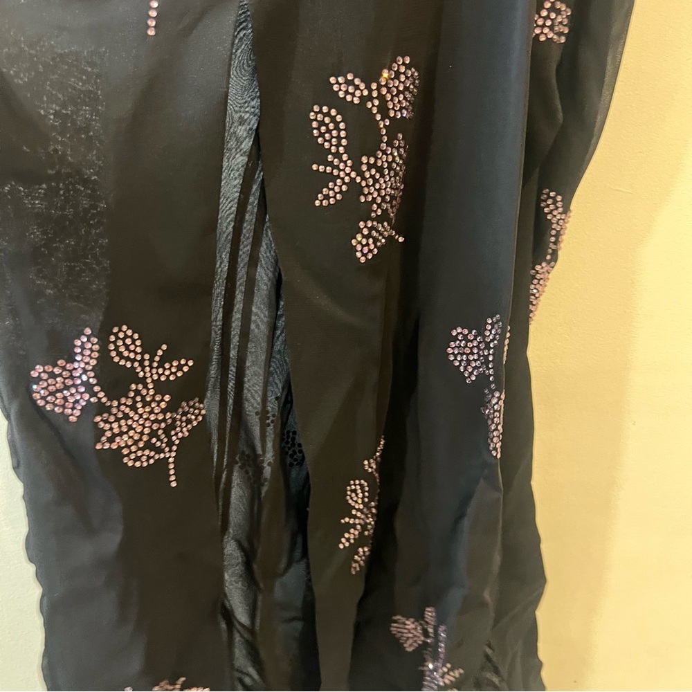 16arlington Jaishi V-Neck Crystal-Embellished Midi Dress Black Pink Size 6 Nwt! — image 8 of 8